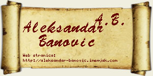 Aleksandar Banović vizit kartica